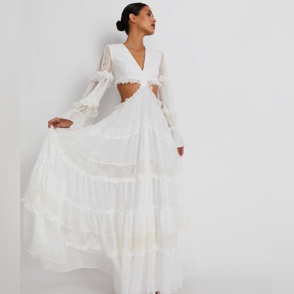 PatBO Dresses & Skirts - PatBo Lace Trim Maxi Dress